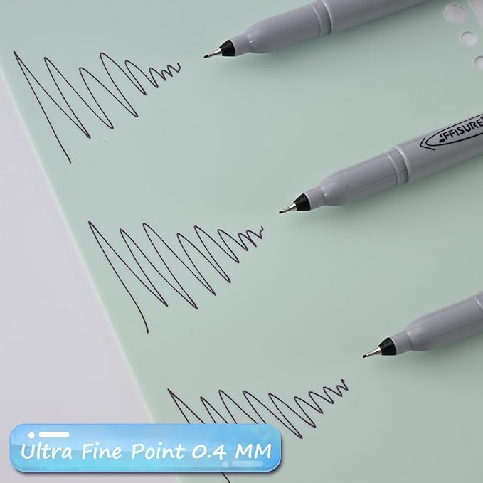 Permanent Markers, Ultra Fine Point, Black, 40 Count, 0.4mm, Fine tip permanent marker set, quick dry, waterproof, fading resists, durable, marks on paper, glass, ceramic, plastic, wood, rock, metal