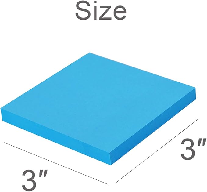Vanpad Pop Up Sticky Notes 3x3 Inches,Bright Colors Self-Stick Pads, Easy to Post for Home, Office, Notebook, 48 Pads/Pack