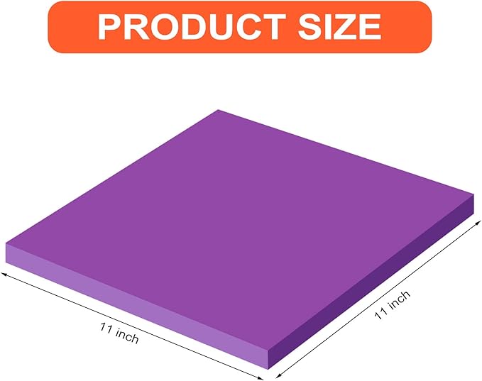 Zubebe 6 Pads 11 x 11 Inch Large Sticky Notes Jumbo Bright Colors Sticky Notepads Self Stick Note Square Memo Post Stickies for Office School, 25 Sheets/pad (Rainbow Color)
