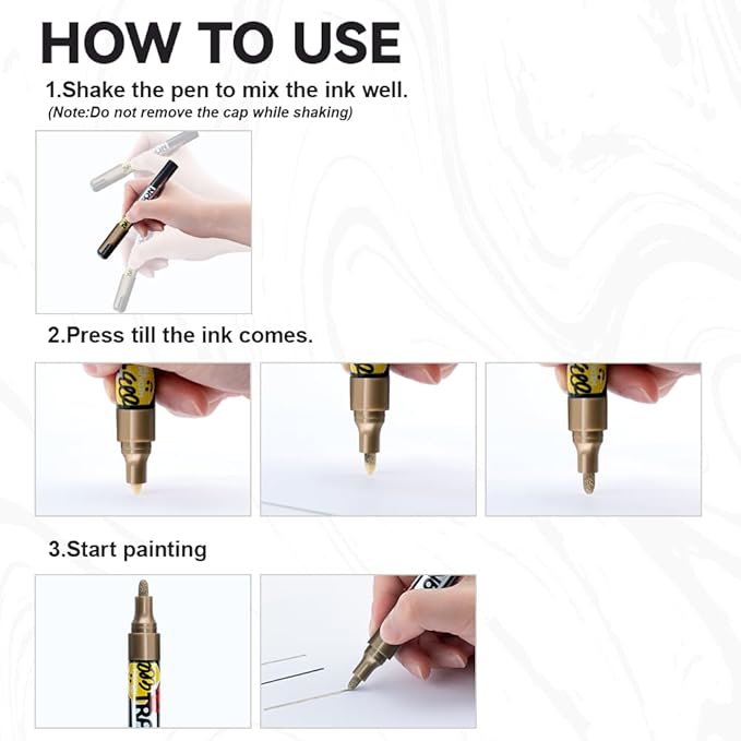 TRANSON 4 Colors Paint Markers for Fabric Rock Craft Diy Painting Medium Tip Oil Based Waterproof