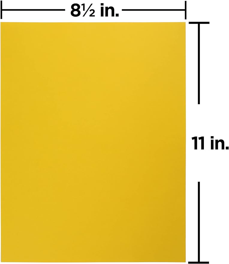 JAM PAPER Colored 24lb Paper - 90 gsm - 8.5 x 11 - Yellow Recycled - 100 Sheets/Pack