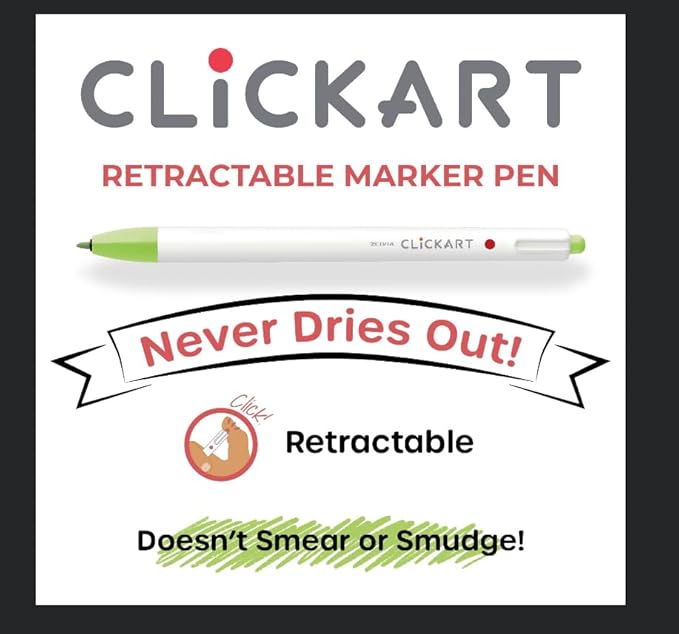 Zebra Pen ClickArt Retractable Marker Pen, Fine Point, 0.6mm, Assorted Standard, Light and Dark Ink Colors, 36-Pack (69836)