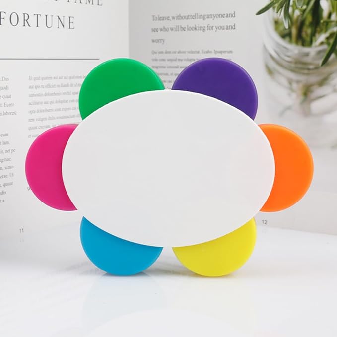 Creative 6 Color in 1 Flower Shape Highlighter Marker, Multi-Color Highlighter Pens for Journal Planner, Coloring Book, Underlining, Note Taking, etc.