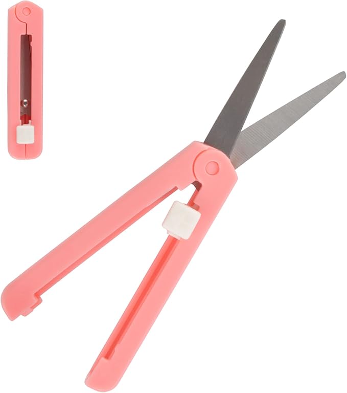 JubileeYarn Push Open Folding Safety Scissors - Pink - 1 Pair