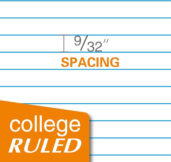 KAISA Filler Paper 8 x10.5inch Recycled Loose Leaf Paper, College Ruled, 3-Hole Punched for 3-Ring Binder Paper, 125Sheets/Pack 3pack, F12501C-R
