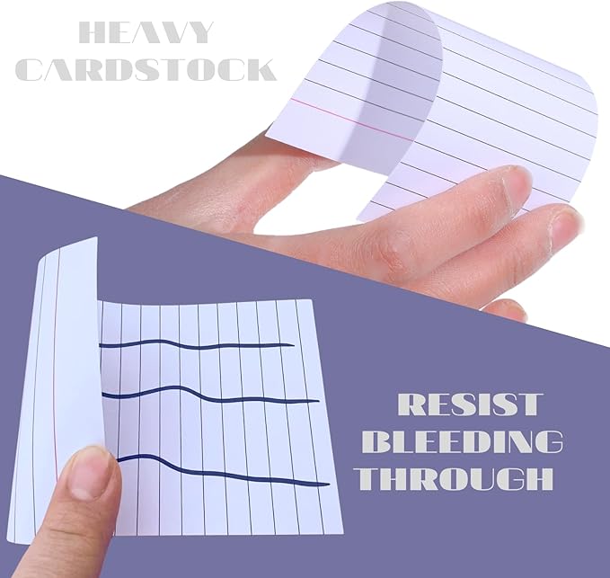 Vertical Ruled Index Cards 3 X 5 Flashcards Double Sided Lined Notecards Heavy Weight Ruled Checklist Card Thick Recipe Cards for Studying, School, Home and Office(White,200 Count)