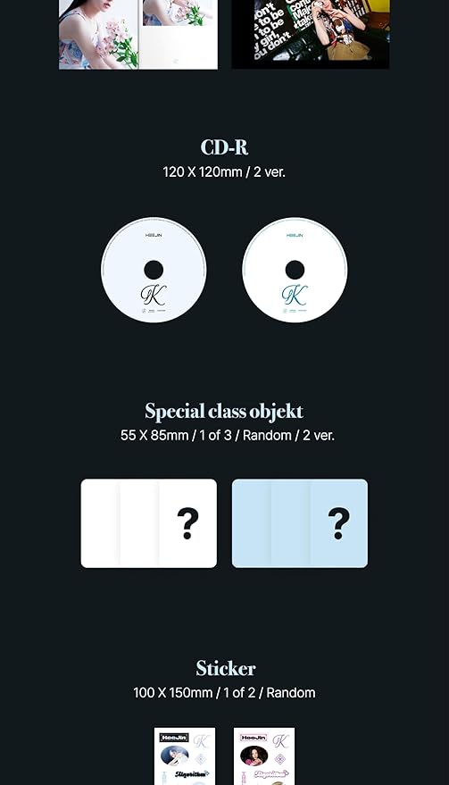 HEEJIN K 1st Mini Album CD+Booklet+Special Class objekt+Sticker+Folded Poster on Pack+Clear photocard+Photo Stand+Tracking Sealed (B Version)
