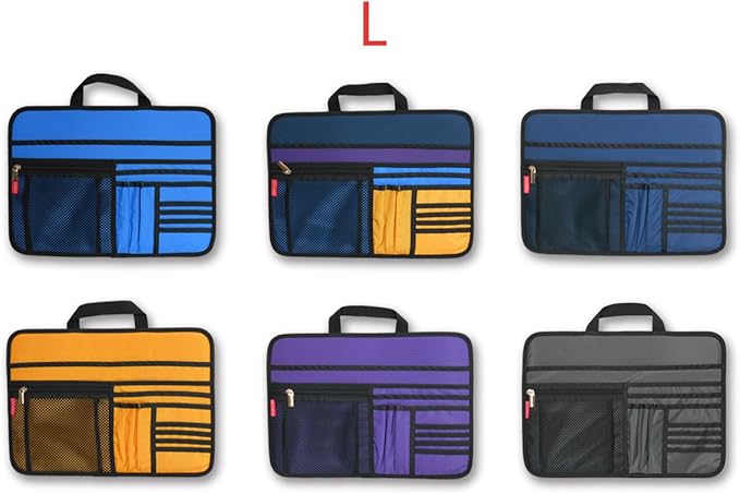 Unisex Bag Briefcase Insert Organizer Office File Document Storage Organizer (L) (Purple)