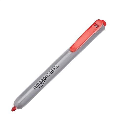 Amazon Basics Permanent Markers, Retractable, 12 Count, Art Supplies for Home, School, and Office Use, Assorted