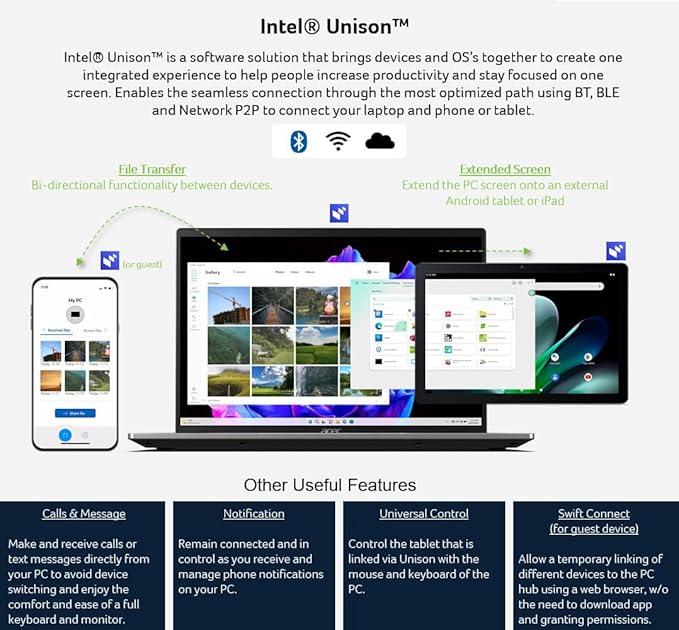 Acer Swift X 14 Laptop | 14.5" OLED 2880 x 1800 120Hz Calman Verified | Unlock AI Experiences | Intel Core Ultra 7 Processor 155H | NVIDIA GeForce RTX 4060 | 16GB LPDDR5X | 1TB SSD | SFX14-72G-77NJ