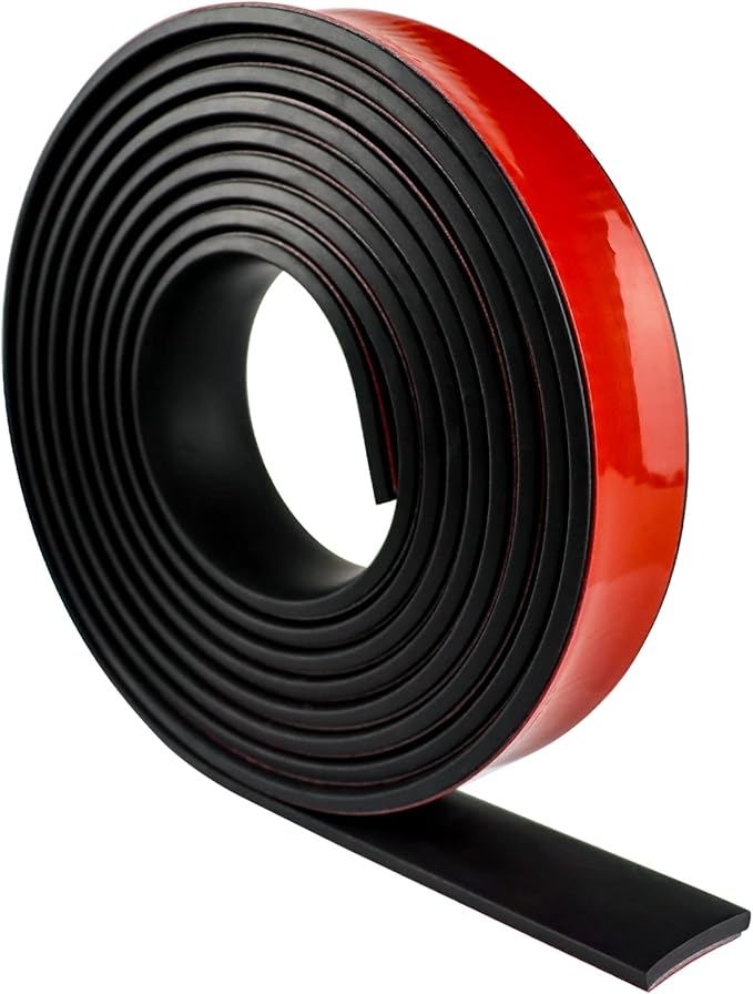 Neoprene Rubber Strips Self Adhesive Solid Rubber Sheets, Rolls & Strips for DIY Gaskets Crafts Pads Seals Warehouse Flooring Rubber Strip with Adhesive Backing (1” Wide x 1/16" Thick x 20' Long)