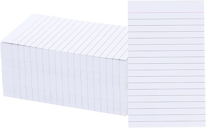Vertical Ruled Index Cards 3 X 5 Flashcards Double Sided Lined Notecards Heavy Weight Ruled Checklist Card Thick Recipe Cards for Studying, School, Home and Office(White,200 Count)
