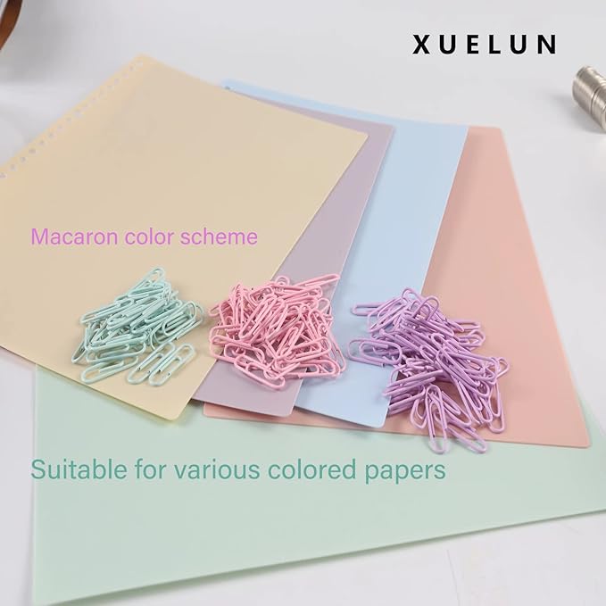 Macaron Colored Paper Clips, 1.1" Medium Paper Clip(28mm, 600pcs Paperclips for Office Supplies and Organization