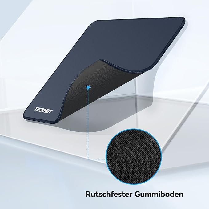 TECKNET Mouse Pad with Anti-fray Stitchin, Waterproof Surface & Non-Slip Rubber Base with Stitched Edges Gaming Mouse Mat for Laptop,Compatible with Laser and Optical Mice