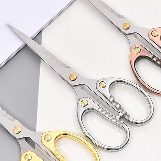 6.3" All Stainless Steel Office Scissors,Ultra Sharp Blade Shears,Sturdy Sharp Scissors for Office Home School Sewing Fabric Craft DIY Multipurpose Scissors Sliver