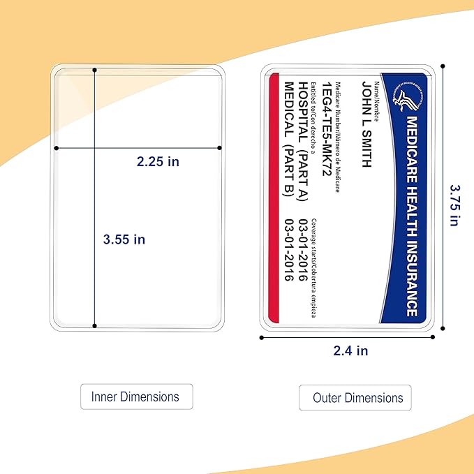 10 Pack New Medicare Card Holder Protector Sleeves,12Mil Clear PVC Waterproof Medical/Credit Card, Business/Social Security Card Protector