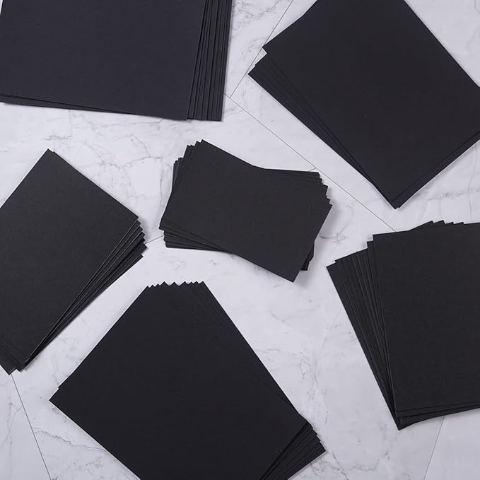 50 Sheets Blank Cardstock Paper 250 GSM Thick Heavy Cards Stock for DIY Art Projects, Card Making, Postcards, Greeting Cards, Birthday Party, Wedding Invitation (Black, 5x7 inches)