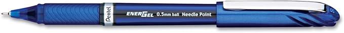 Pentel ENER-GEL NV Liquid Gel Pen, 0.5mm, Fine Line Capped, Needle Tip, Red Ink, Box of 12 (BLN25-B)