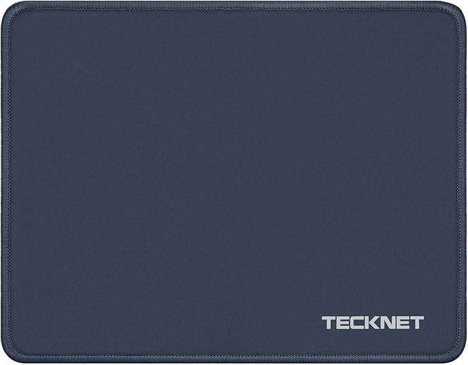 TECKNET Mouse Pad with Anti-fray Stitchin, Waterproof Surface & Non-Slip Rubber Base with Stitched Edges Gaming Mouse Mat for Laptop,Compatible with Laser and Optical Mice