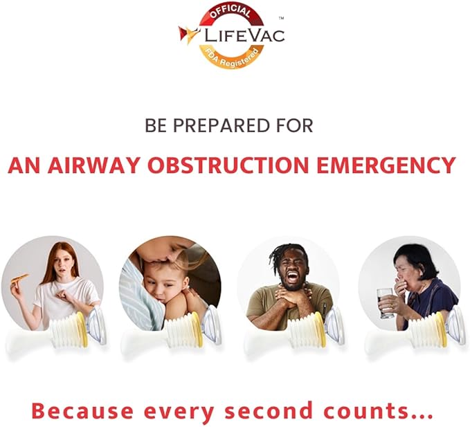 LifeVac Pink Travel Kit - Portable Suction Rescue Device, First Aid Kit for Kids and Adults, Portable Airway Suction Device for Children and Adults