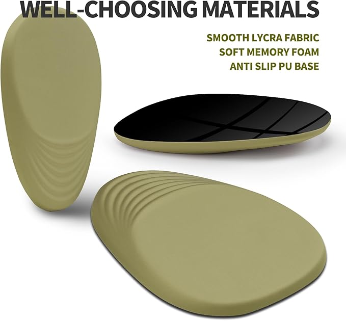 Hokafenle Ergonomic Mouse Pad Wrist Support, Terraced Slope Carpal Tunnel Wrist Pad for Mouse with Unibody Memory Foam, Wrist Rest Pain Relief Mousepad (Khaki Green, 11.8x7.9 in)