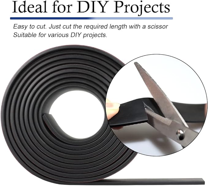 Neoprene Rubber Strips Self Adhesive Solid Rubber Sheets, Rolls & Strips for DIY Gaskets Crafts Pads Seals Warehouse Flooring Rubber Strip with Adhesive Backing (1” Wide x 1/16" Thick x 20' Long)