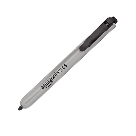 Amazon Basics Permanent Markers, Retractable, 12 Count, Art Supplies for Home, School, and Office Use, Black