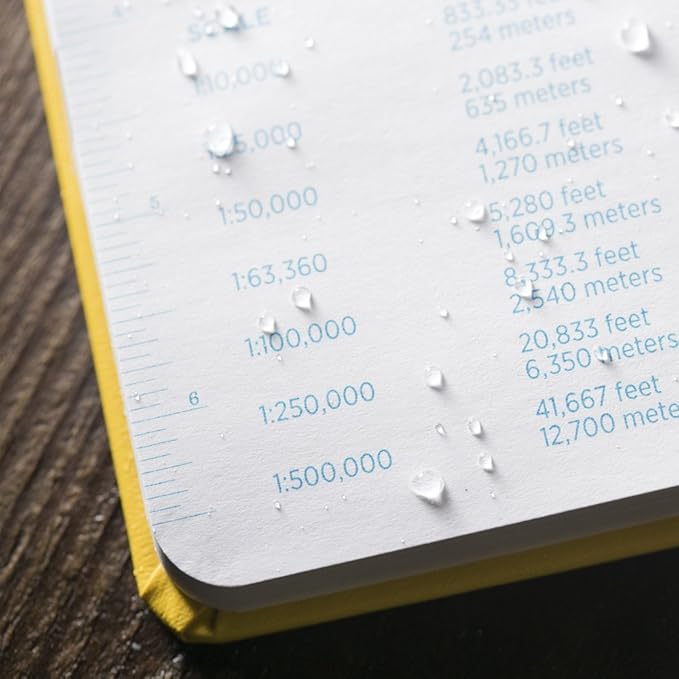Rite in the Rain Weatherproof Hard Cover Notebook, 4 1/4" x 6 3/4", Yellow Cover, Universal Pattern (No. 370F-M)