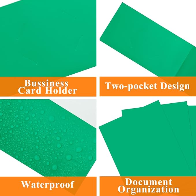 25Pcs Green Folders, Folders with Pockets, 2 Pocket Folders, Folders with Pockets Bulk, Holds 100 Sheets (50 per Pocket), Assorted Colors, Office Or School, pmy015