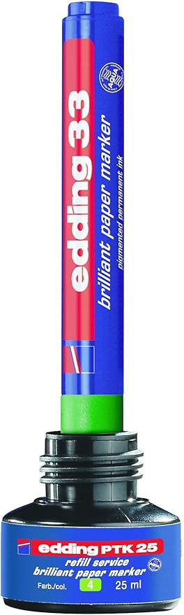edding 33 brilliant paper marker - violet - 1 waterproof permanent marker - chisel nib 1-5 mm - vibrant colours - lightfast marking on paper, card, cardboard, plastic, metal and glass