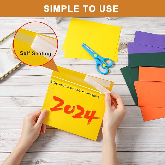 10 Assorted Colors Blank Flat Cards and Envelopes 4.25 x 5.5 Heavy Single Panel Cardstock and A2 Envelopes Self Seal 20 Packs for Wedding Invitations, Greeting Cards, Thank You Cards, Party