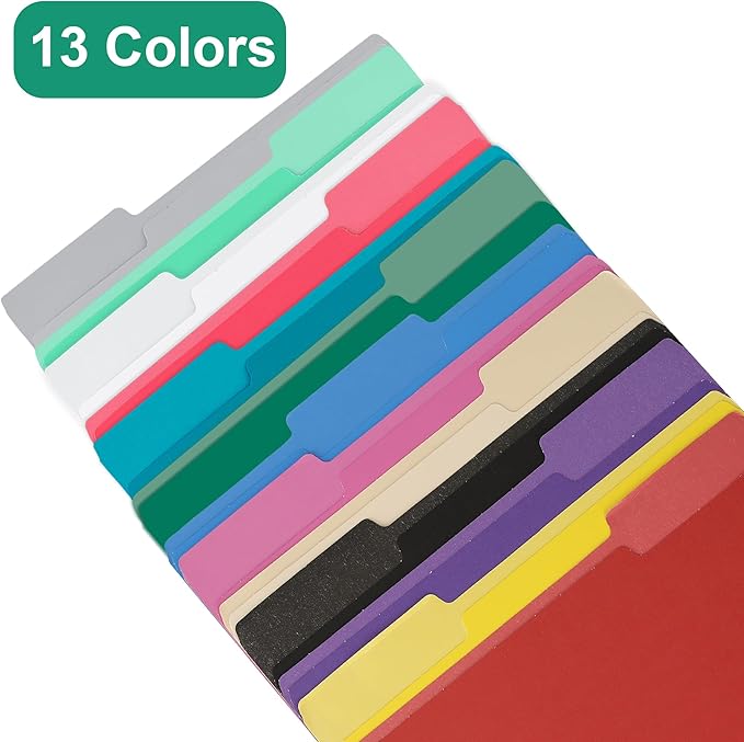 18 Pack Purple File Folders 8.5 x 11 Inch,1/3 Cut Tab File Folders Letter Size,Office Folders for Document