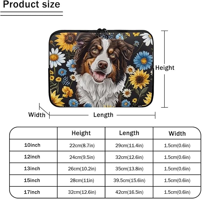 Bernese Mountain Dog Printed Computer Bags for Laptops, Sunflower Daisy Printed 15 Inch Laptop Bag Laptop Briefcase Travel Case for Women Men Teens, Compatible with Most Laptops