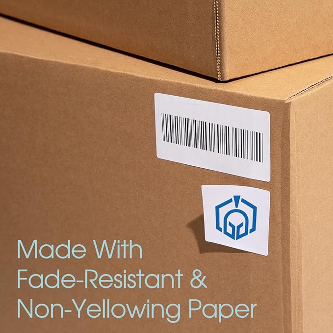 1 3/4" X 2/3" Matte White Return Address Labels Compatible with Inkjet and Laser Printers - 250 Sheets, 15000 Small Printable Stickers for Mailing, Barcodes, Organization - Spartan Industrial