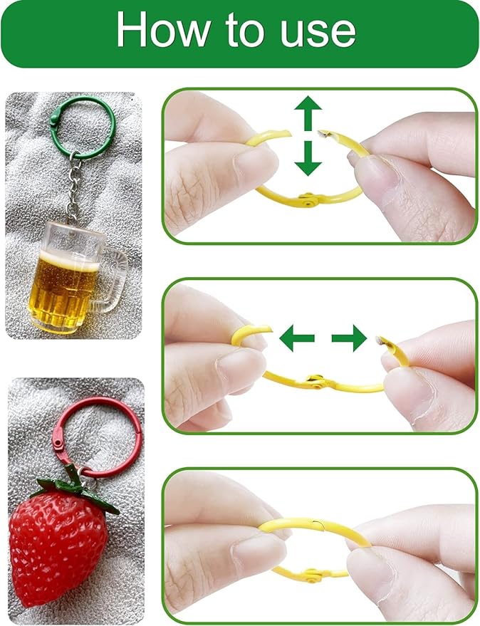 Keychains or Key Rings, 1.8inch (45mm) Loose Leaf Binder Rings for Key Chains, Card Rings, Clip Rings for Book Rings, School, Home or Office (36Pcs)