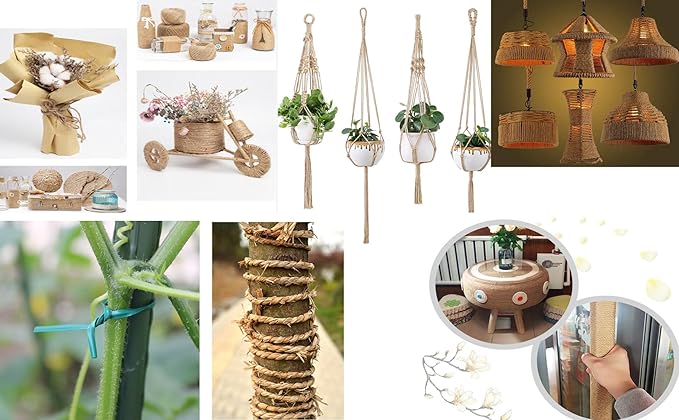 1/4 in (6 mm) X 328 Ft (100 Meters) Natural Sisal Hemp Rope Heavy Duty Thick Twine for Cat Scratcher Post Tree, Garden, Binding, Crafts Packing Material