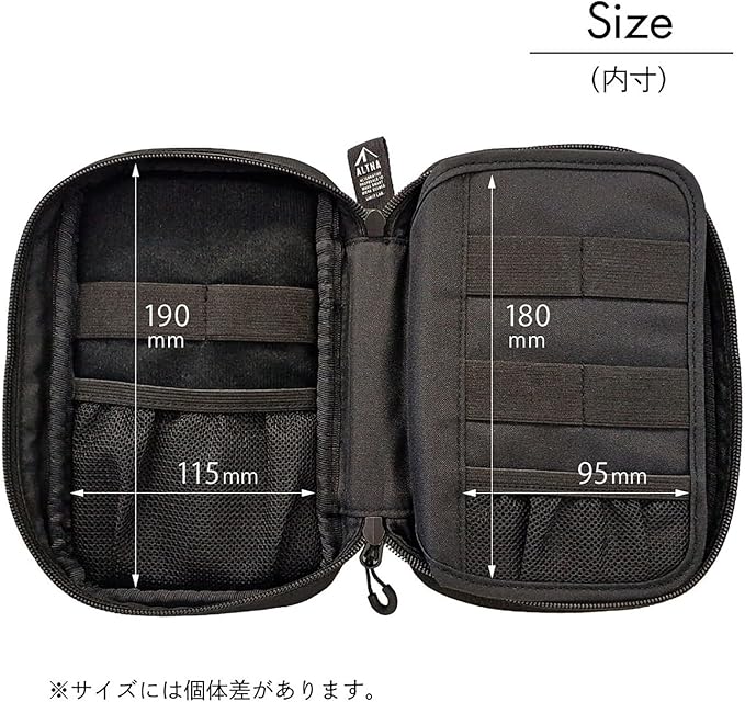 LIHIT LAB Gadget Pouch, Double, 5 x 3.6 x 8.5, Navy Blue (A7765-11)