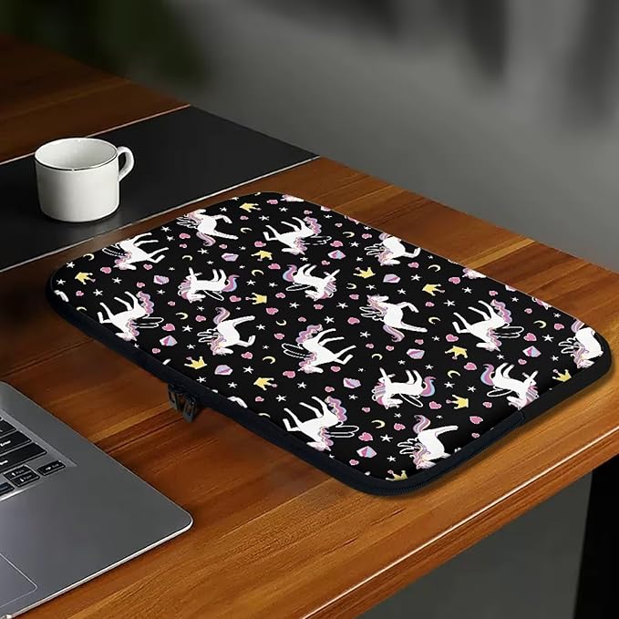Horse Printed Computer Bags for Laptops Girls, Heart Pattern Computer Carrying Cover Portable Laptop Case Bag, 10 Inch Shockproof Laptop Bag Neoprene Computer Briefcase