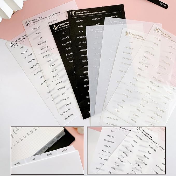 DY.2ten White Dividers for 6 Ring Binder, 6-Tab Sturdy Plastic Dividers, A6 Index Divider, 6 Hole Binder Dividers, Insertable Notebook Planner Tab Dividers for Binders