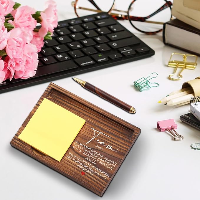 Thank You Team Sticky Note Holder, Team Gifts for Employees, Team Appreciation Gifts for Coworkers, Team Building Gifts for Employees, Teamwork Gift Desk Self-Stick Note Pad Holders TZP08