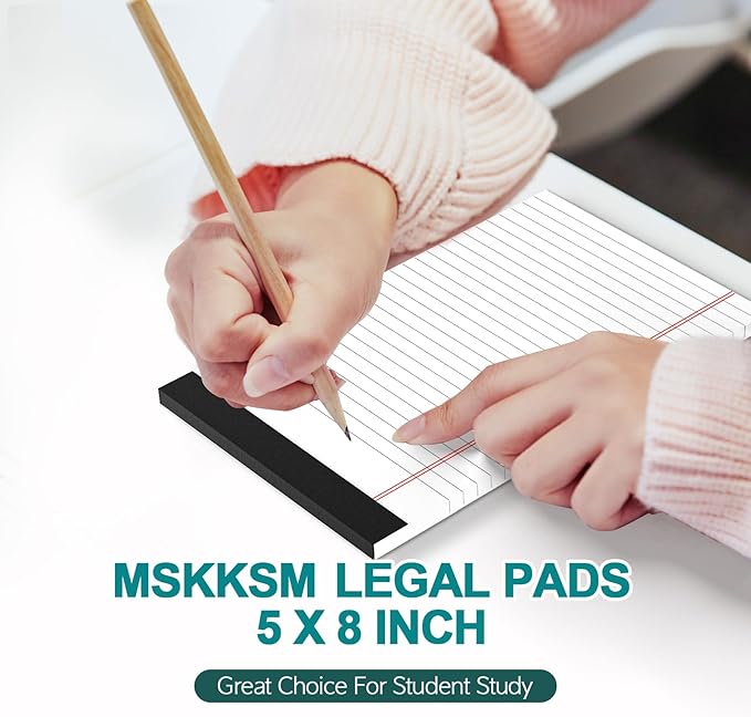 Small Legal Pads 5x8 White Note Pads 5x8 Writing Pads, College Ruled Legal Notepads 5x8, Lined Pads of Paper White Paper Pads 5x8 for School, Home, Office, Business- 12 Pads/Pack, 30 Sheets/Pad