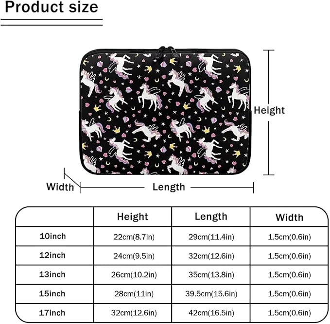 Horse Printed Computer Bags for Laptops Girls, Heart Pattern Computer Carrying Cover Portable Laptop Case Bag, 10 Inch Shockproof Laptop Bag Neoprene Computer Briefcase