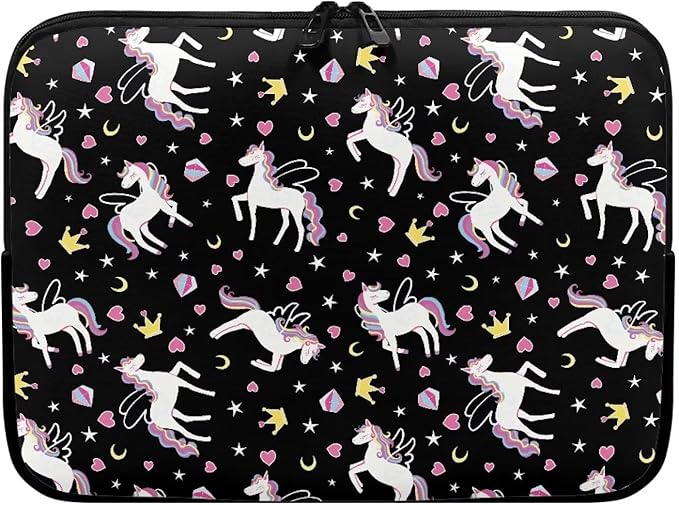 Horse Printed Computer Bags for Laptops Girls, Heart Pattern Computer Carrying Cover Portable Laptop Case Bag, 10 Inch Shockproof Laptop Bag Neoprene Computer Briefcase