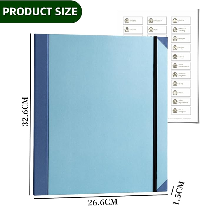 in Case I Go Missing Binder,Document Organizer with Pockets File Home School Office Supplies in Case I Go Missing Binder, Cute Folder for Record Key Personal Information, Estate Planning (Blue)