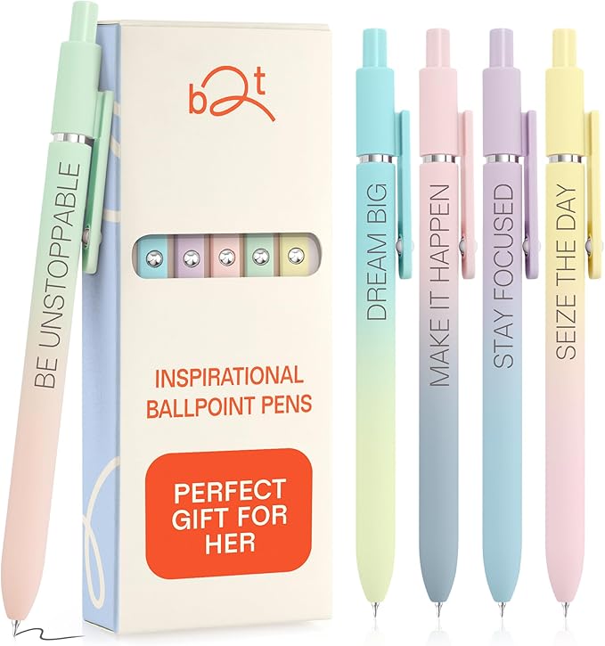 Achievers Inspirational Pen Set for Women - Motivational Quotes Office Gift for Her, Congratulations on Promotion, New Job Gifts Lady Boss Business Pens, Adult Graduation Gifts Stylish Sets (Gradient)