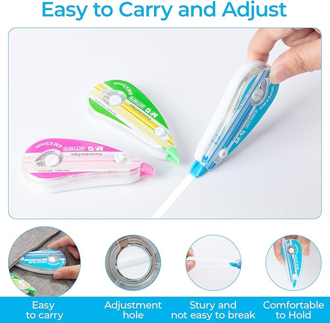M&G 12 pack Correction Tape,19.7 feet correction tape, Easy to Use Applicator for Instant Corrections, Study Supplies and Office Products