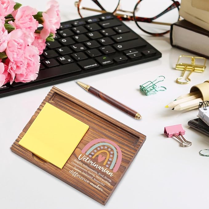 Veterinarian Gift Sticky Note Holder, Appreciation Gifts for Vet Tech Thank You Gift for Veterinary Nurse Graduation, Self-Stick Note Pad Holders for Vet School Animal Clinic Hospital Staff TZP51