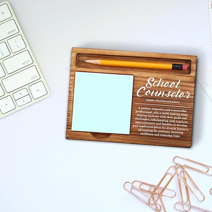 School Counselor Sticky Note Holder, School Counselor Gifts, Thank You Appreciation Quote Gifts for School Counselor Women Men Coworker Self-Stick Note Pad Holders ZSS25