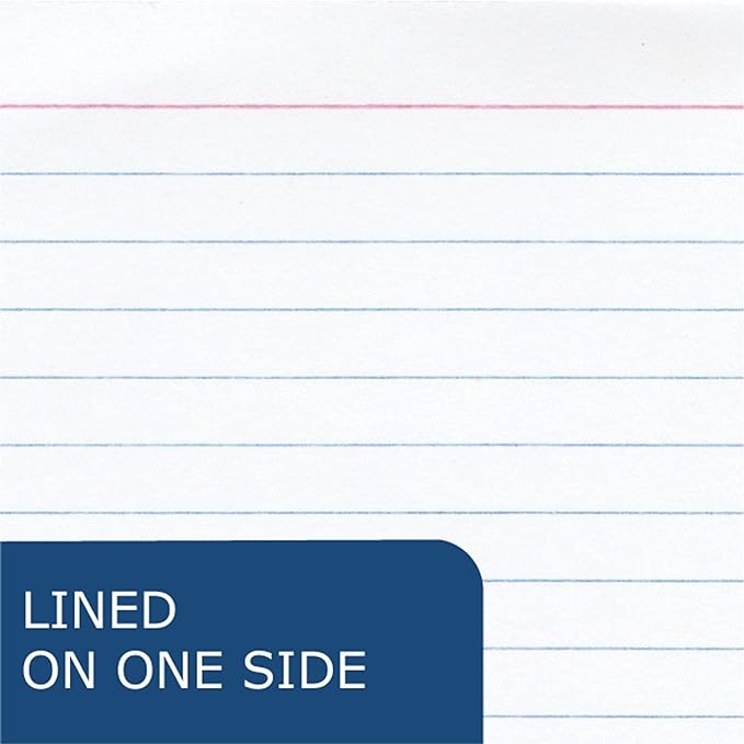 Roaring Spring Mini Index Cards 3"x2.5", 200 Count, 100# White Single Sided Ruled Paper, In Convent Tray Holder, Blank on Back (Pack of 1)