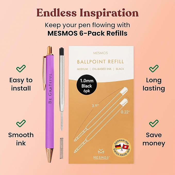 MESMOS Pastel Pens, Christian Gifts, Religious Gifts for Women, Bible Pens No Bleed Through, Cool Fancy Pens for Women, Nurse Pens, Journaling Pens, Cute Pen Set, Luxury Pretty Pens, Chic Nice Pens